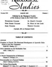 THEOLOGICAL STUDIES: MARCH 1955, VOL. XVI, NO. 1