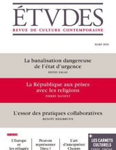 ÉTVDES: REVUE DE CULTURE CONTEMPORAINE: NO 4225, MENSUEL-MARS 2016