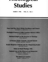 THEOLOGICAL STUDIES: MARCH 1996, VOL. 57, NO. 1