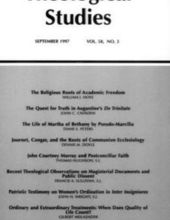 THEOLOGICAL STUDIES: SEPTEMBER 1997, VOL. 58, NO. 3