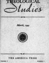 THEOLOGICAL STUDIES: MARCH 1944, VOL. 5, NO. 1