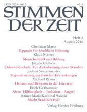 STIMMEN DER ZEIT: HEFT 8, AUGUST 2016