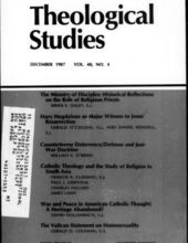 THEOLOGICAL STUDIES: DECEMBER 1987, VOL. 48, NO. 4