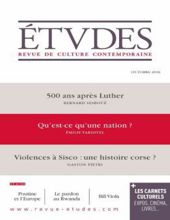 ÉTVDES: REVUE DE CULTURE CONTEMPORAINE: OCTOBRE 2016, NO 4231