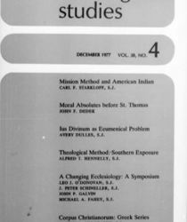 THEOLOGICAL STUDIES: DECEMBER 1977, VOL. 38, NO. 4
