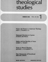 THEOLOGICAL STUDIES: MARCH 1976 , VOL. 37, NO. 1