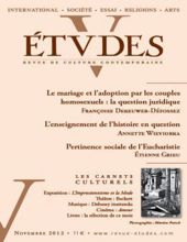 ÉTVDES: REVUE DE CULTURE CONTEMPORAINE: TOME 417, NO 5, NOVEMBRE 2012