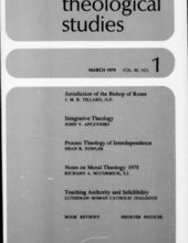 THEOLOGICAL STUDIES: MARCH 1979, VOL. 40, NO. 1