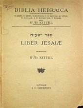 LIBER JESAIAE - 7 (BIBLIA HEBRAICA STUTTGARTENSIA)