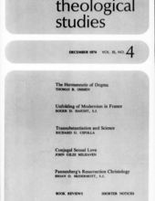 THEOLOGICAL STUDIES: DECEMBER 1974, VOL. 35, NO. 4