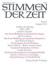 STIMMEN DER ZEIT: HEFT 8, AUGUST 2014