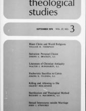 THEOLOGICAL STUDIES: JUNE 1976, VOL. 37, NO. 3