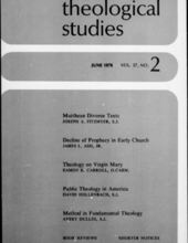 THEOLOGICAL STUDIES: JUNE 1976, VOL. 37, NO. 2