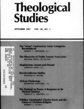 THEOLOGICAL STUDIES: SEPTEMBER 1987, VOL. 48, NO. 3