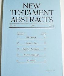 NEW TESTAMENT ABSTRACTS: VOL.35, NO.1, 1991