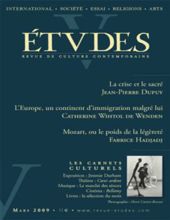 ÉTVDES: REVUE DE CULTURE CONTEMPORAINE: TOME 410, NO 3, MARS 2009