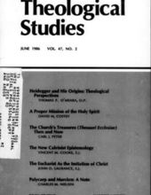 THEOLOGICAL STUDIES: JUNE 1986, VOL. 47, NO. 2