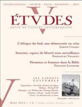 ÉTVDES: REVUE DE CULTURE CONTEMPORAINE: TOME 418, NO 3, MARS 2013