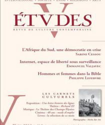ÉTVDES: REVUE DE CULTURE CONTEMPORAINE: TOME 418, NO 3, MARS 2013