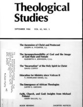 THEOLOGICAL STUDIES: SEPTEMBER 1984, VOL. 45, NO. 3