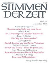 STIMMEN DER ZEIT: HEFT 12, DEZEMBER 2013