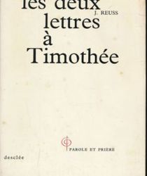 LES DEUX LETTRES À TIMOTHÉE