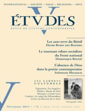 ÉTVDES: REVUE DE CULTURE CONTEMPORAINE: TOME 415, NO 5, NOVEMBRE 2011