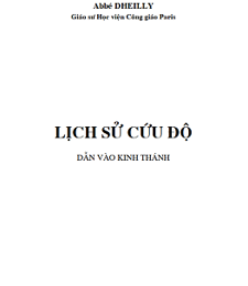 LỊCH SỬ CỨU ĐỘ DẪN VÀO KINH THÁNH